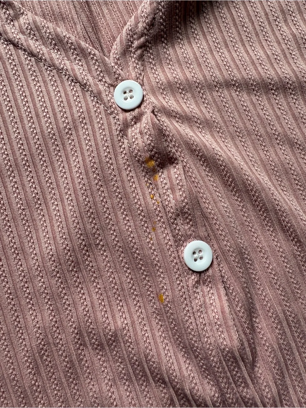 SHEIN Dusty Pink Ribbed Short-Sleeve Button Pajama Set